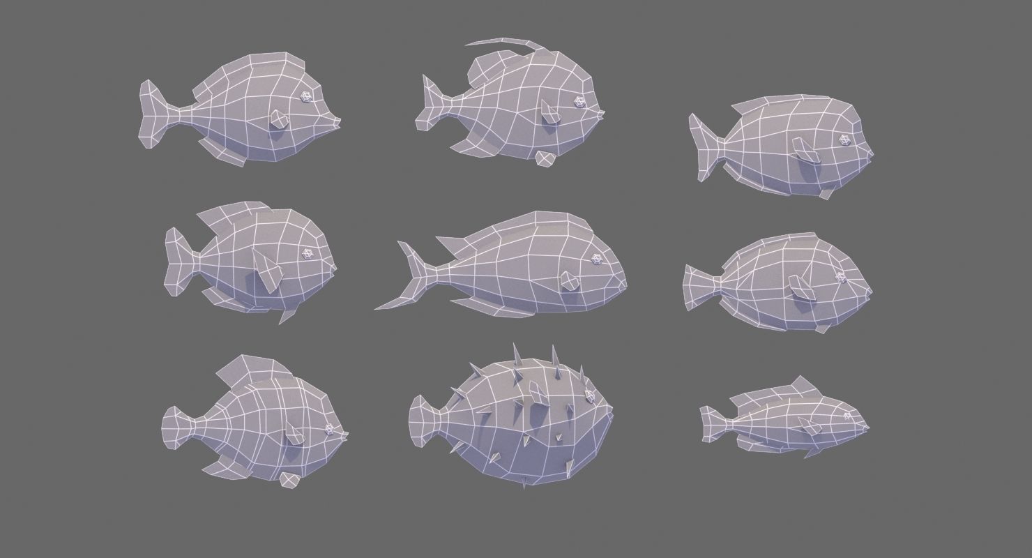Fish Alive - Animated Polyart Fish with Unity Scripts Low-poly 3D model_7