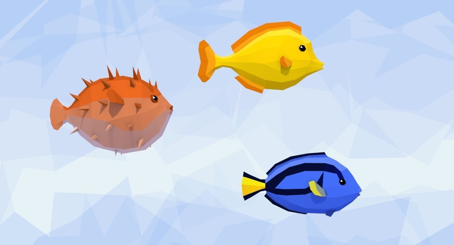 Fish Alive - Animated Polyart Fish with Unity Scripts Low-poly 3D model_9