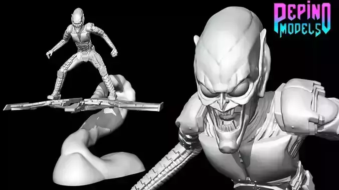 Green Goblin from Spiderman - 62mm scale miniature 3D print model