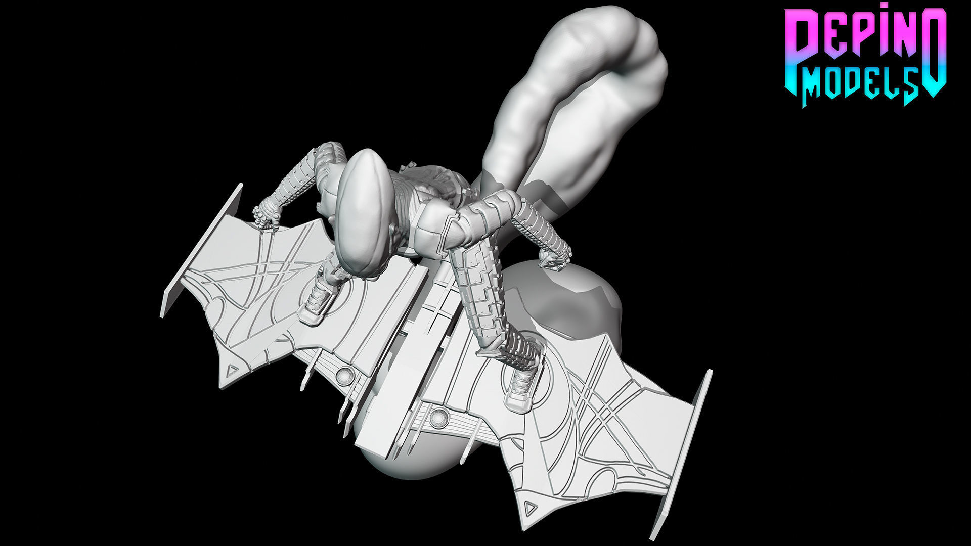 Green Goblin from Spiderman - 62mm scale miniature 3D print model_2