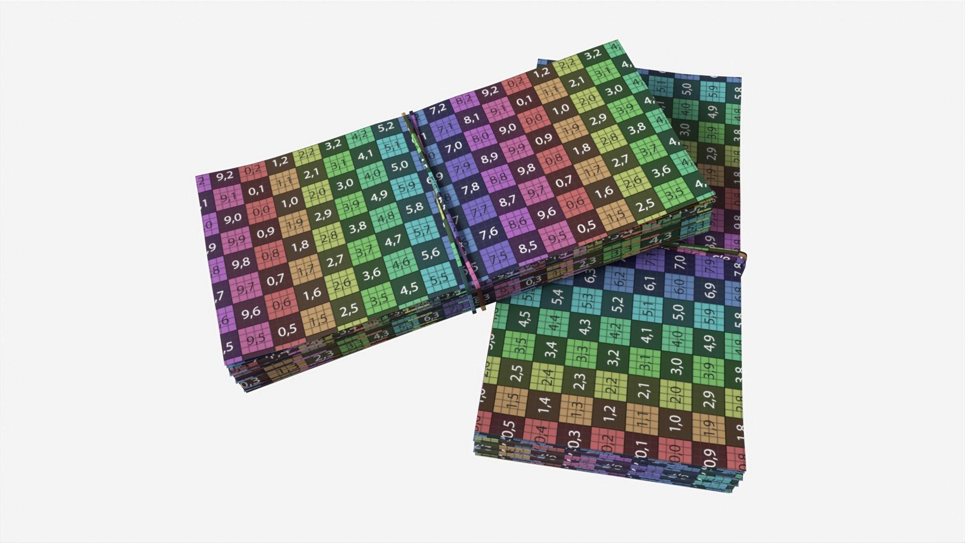 Euro banknote bundles tied with rubbers 3D model_8