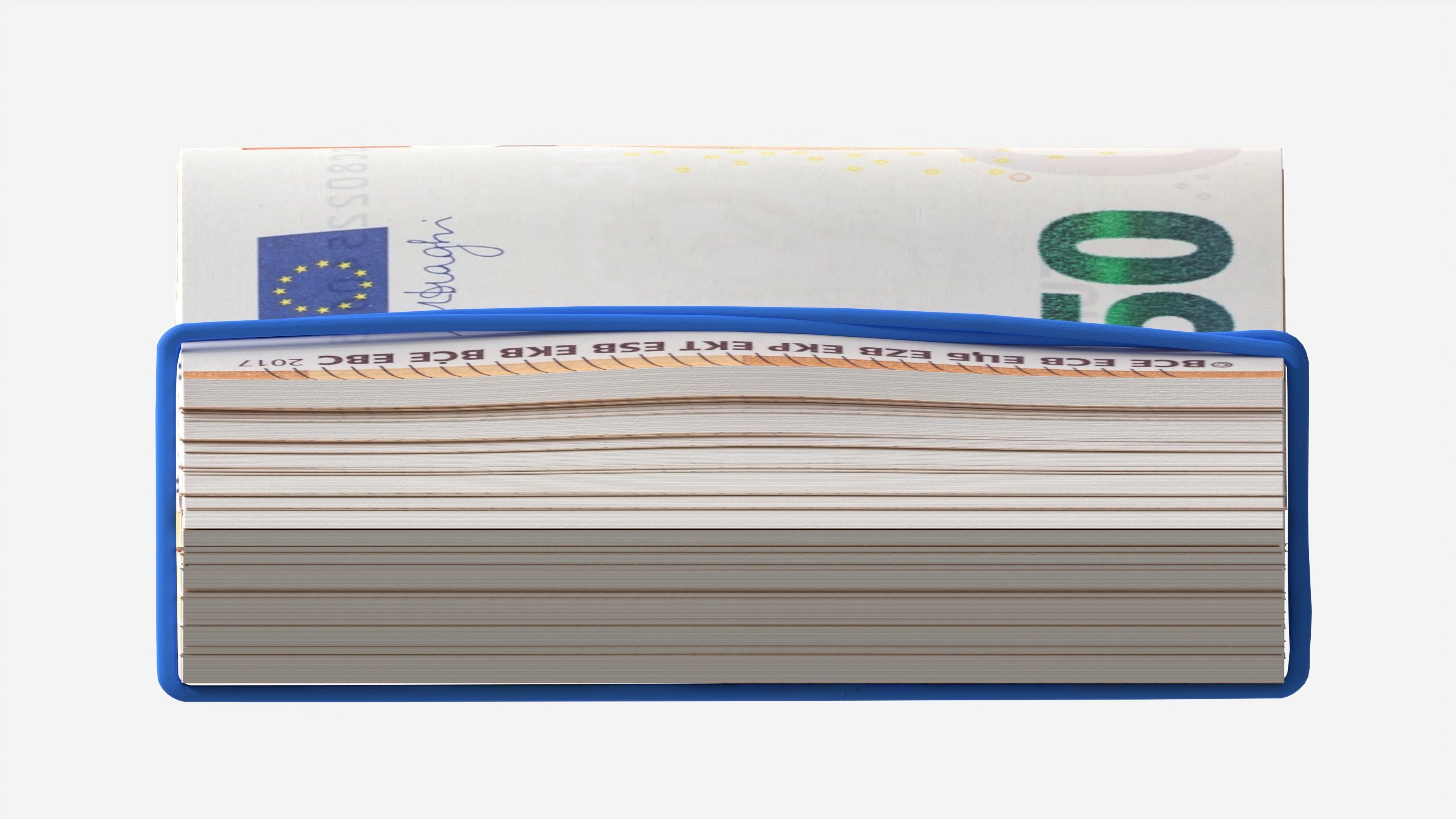 Euro banknotes folded and tied 01 3D model_5