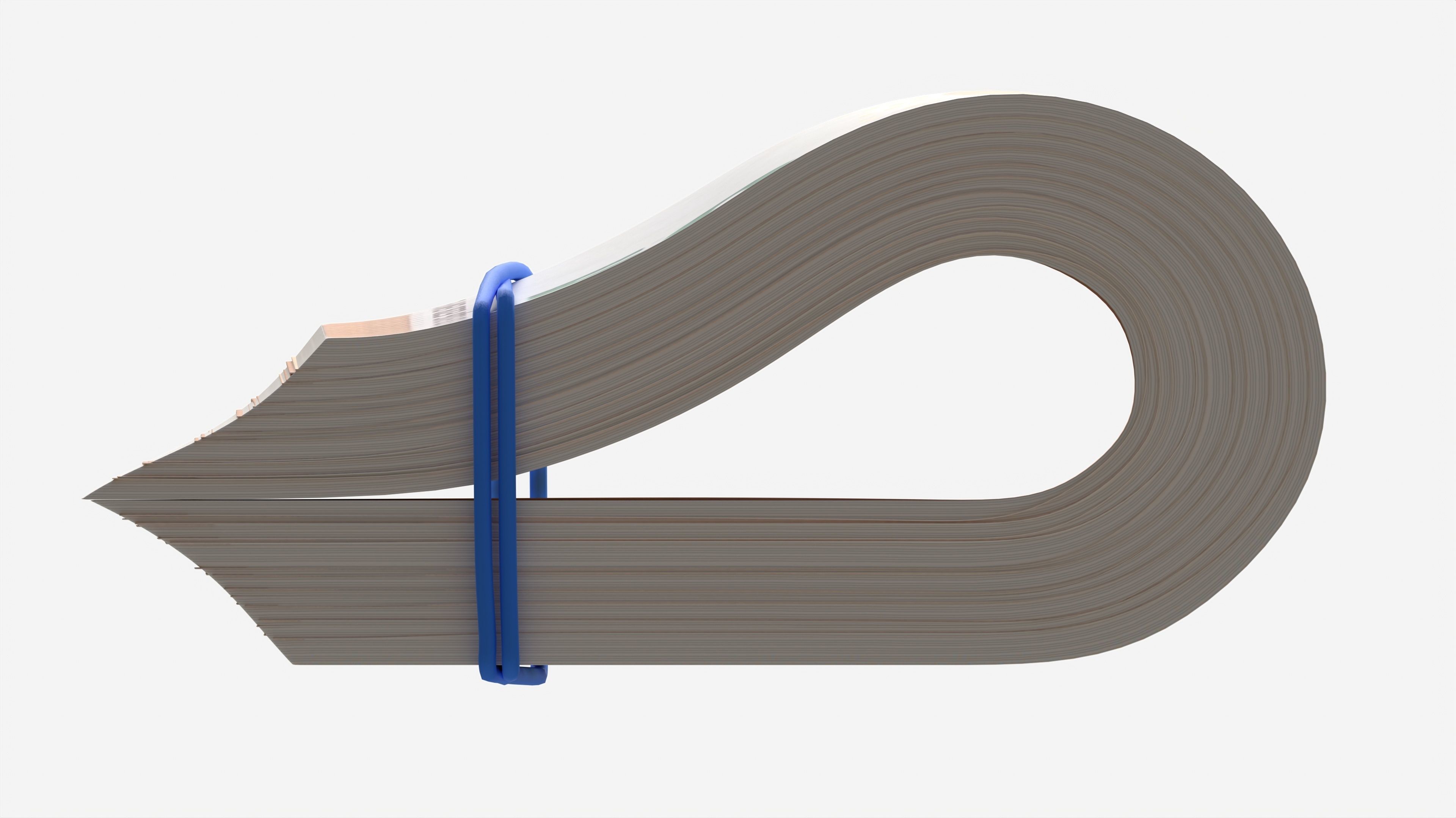 Euro banknotes folded and tied 01 3D model_4