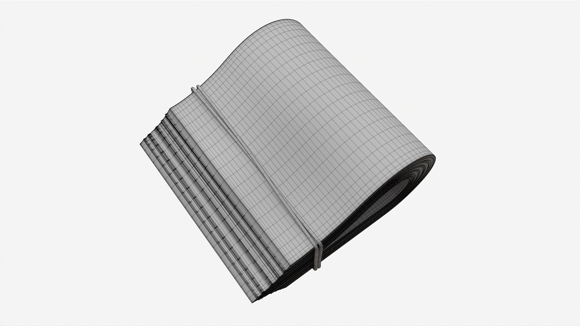 Euro banknotes folded and tied 01 3D model_6