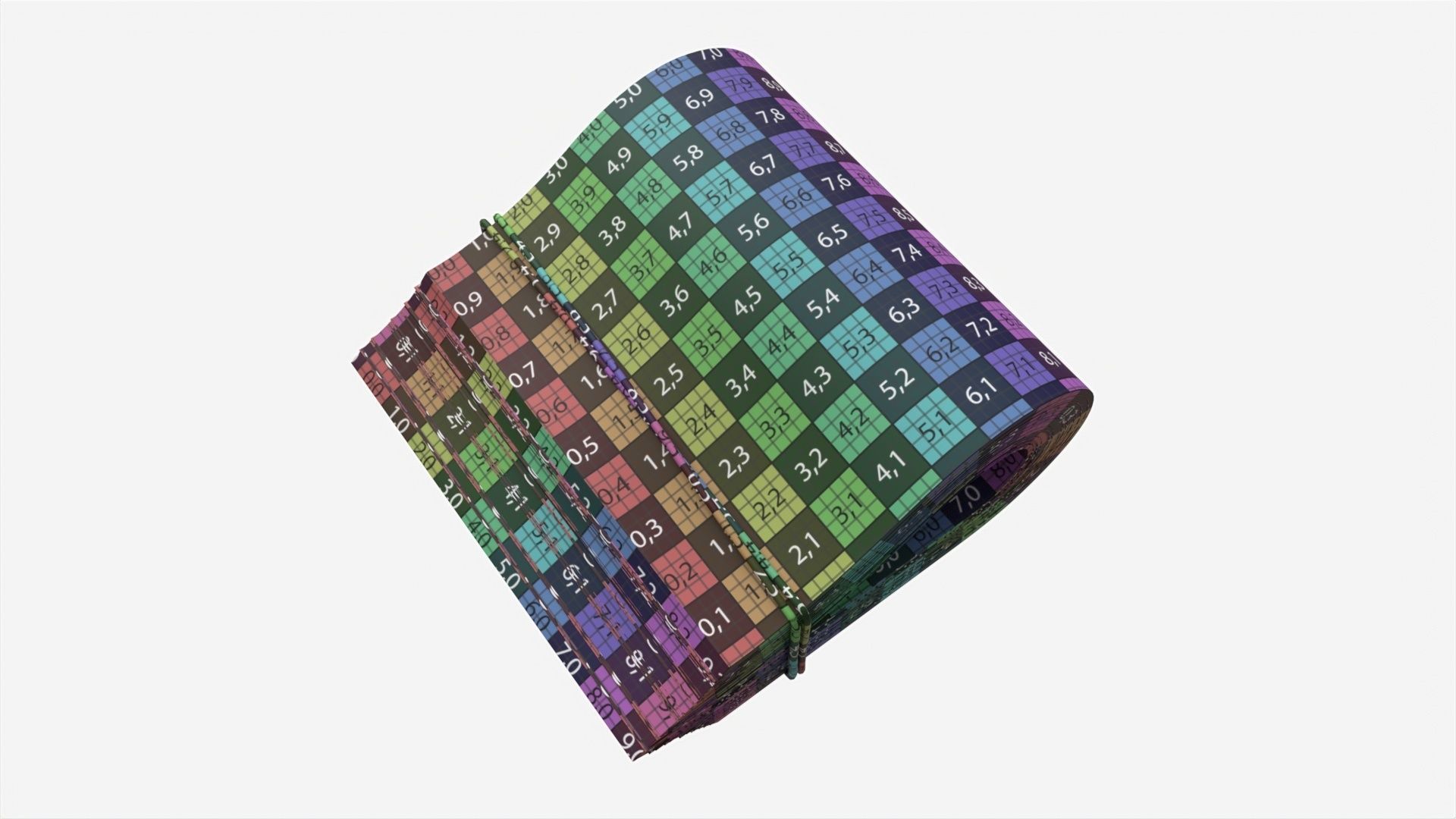 Euro banknotes folded and tied 01 3D model_7