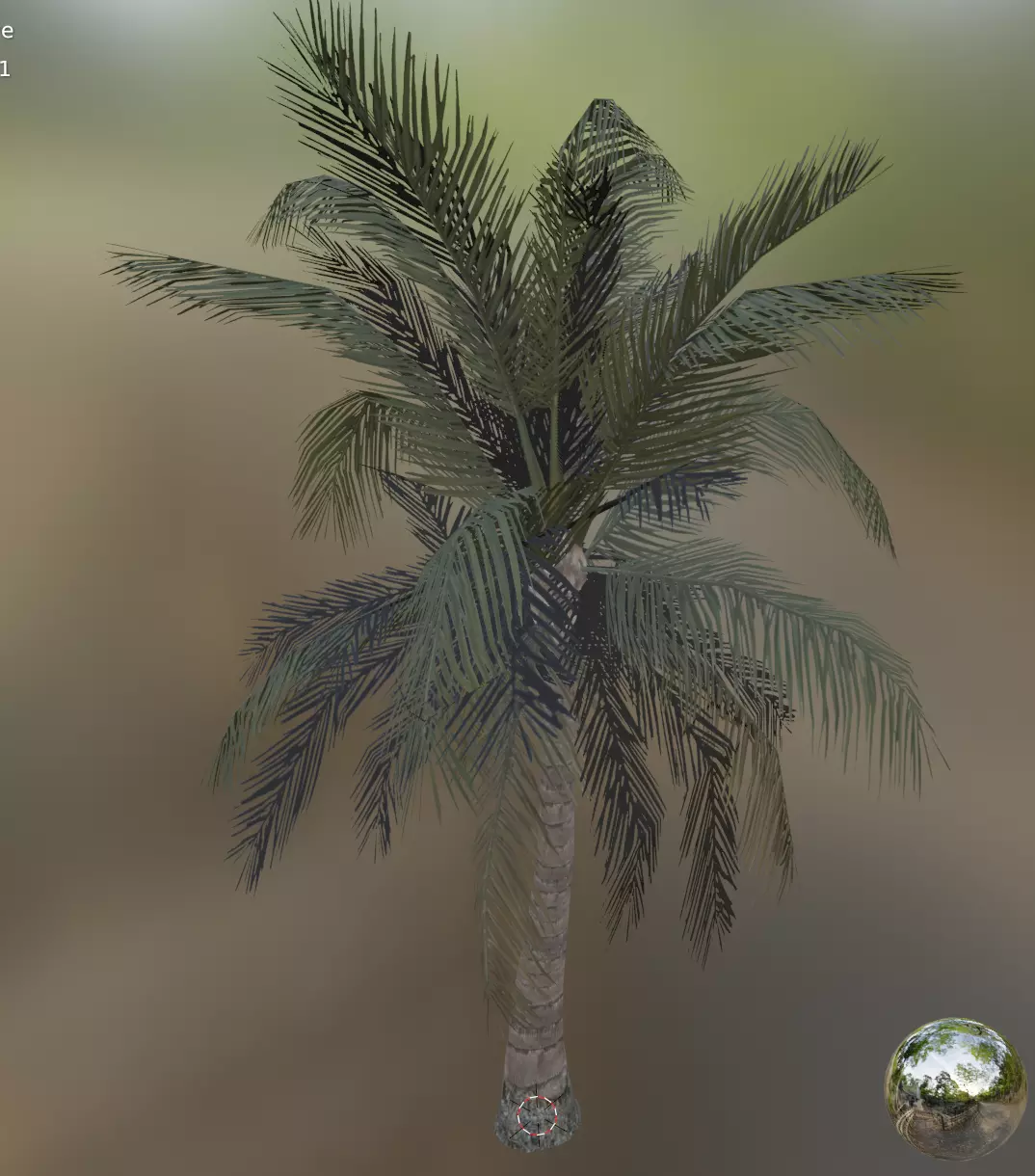 palm coconut tree 1 Low-poly 3D model_0