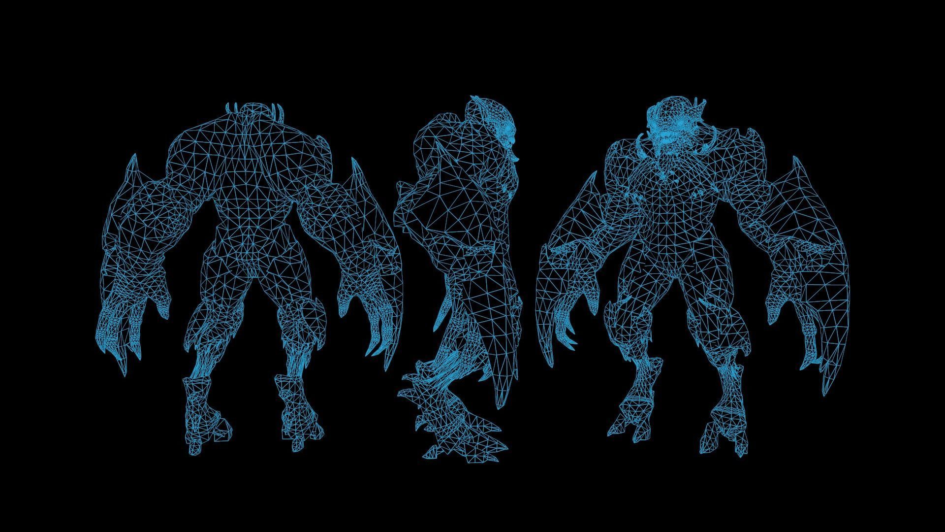 High Demon 4 Low-poly 3D model_10