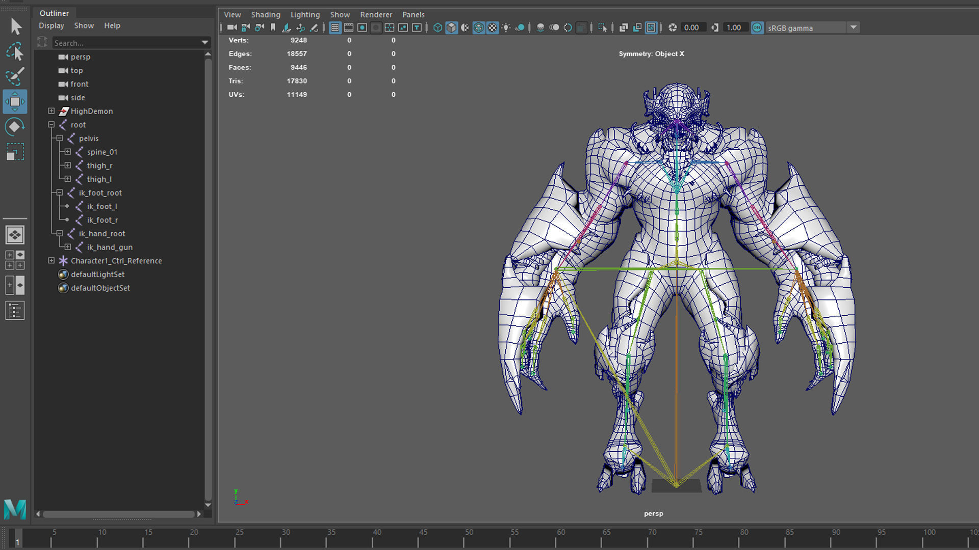 High Demon 4 Low-poly 3D model_28