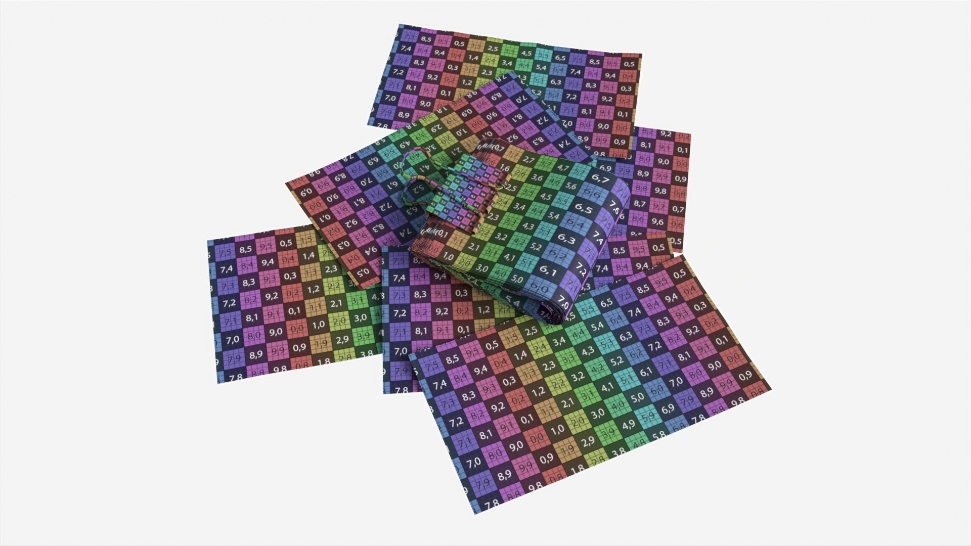 Euro banknotes folded with clip 02 3D model_7