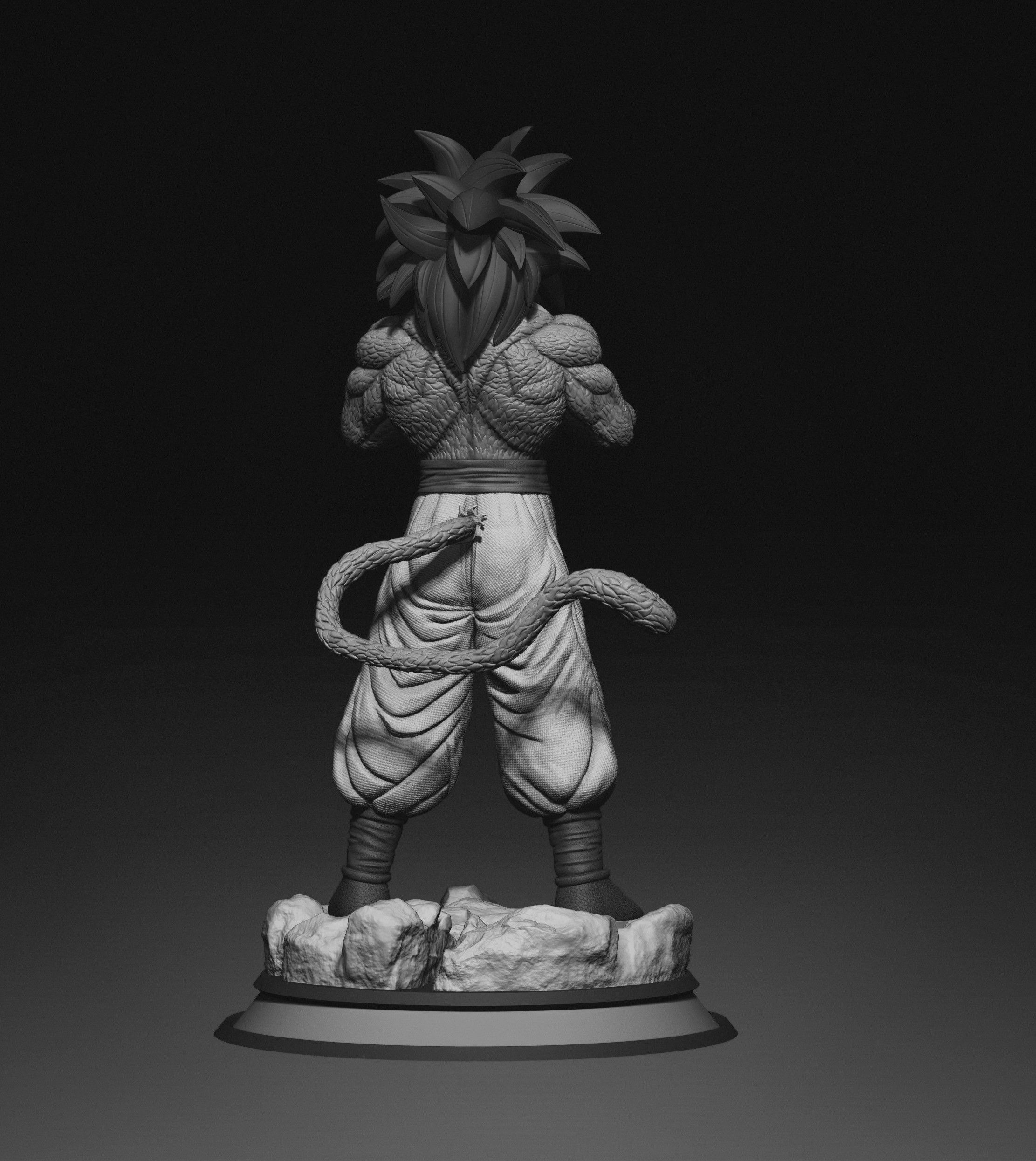 Figurine Goku SSJ4 Peinte - Fan Art Impression 3D échelle 1:6, Collection Dragon Ball