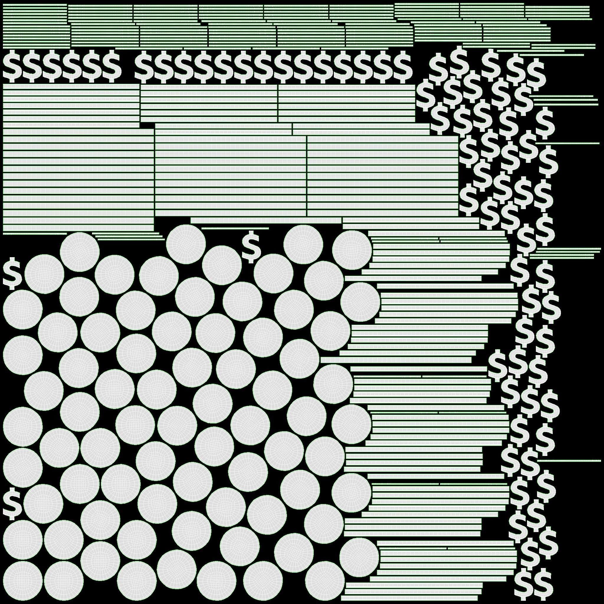 Gold coins falling 01 3D model_9