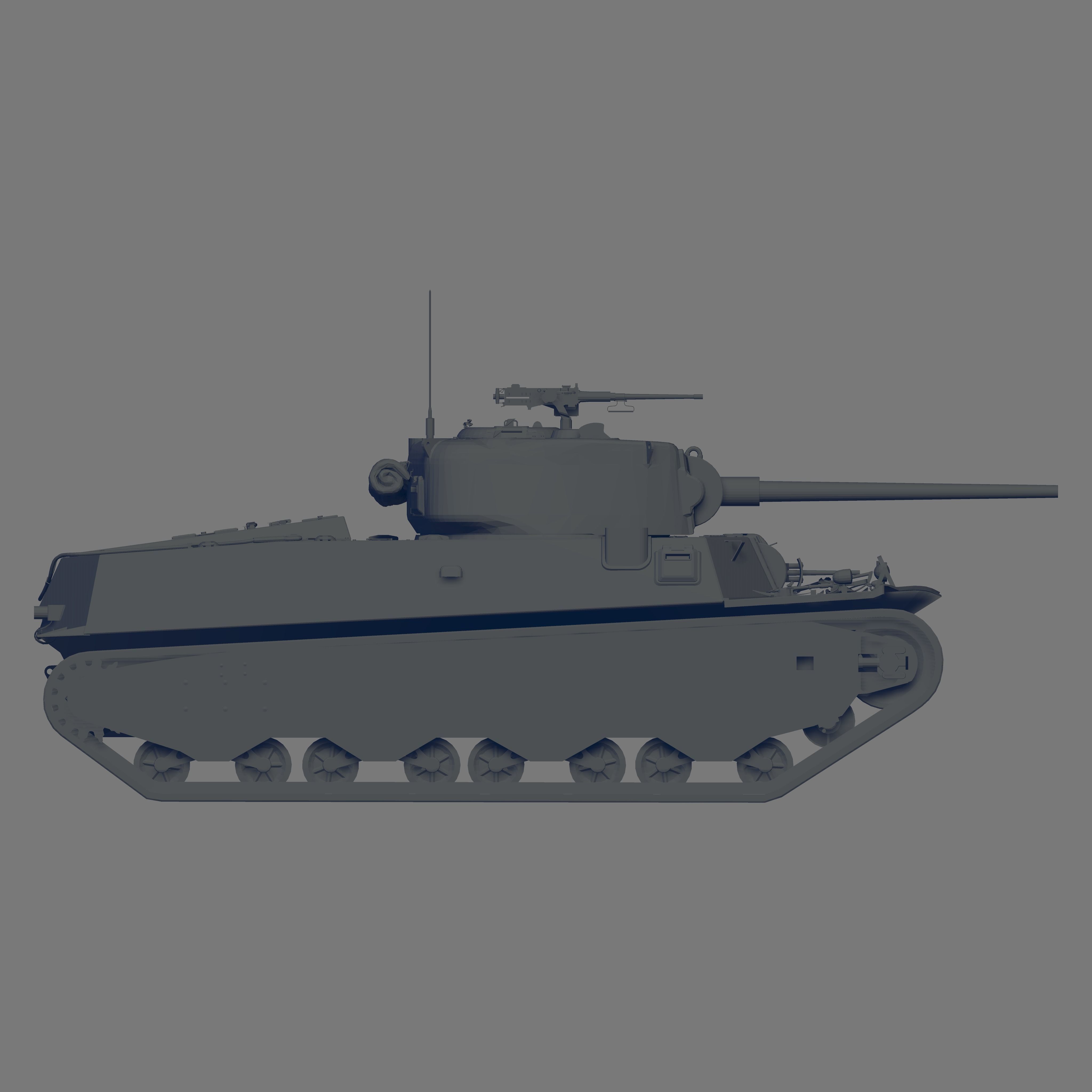 M6A1 Tank 3D model_3