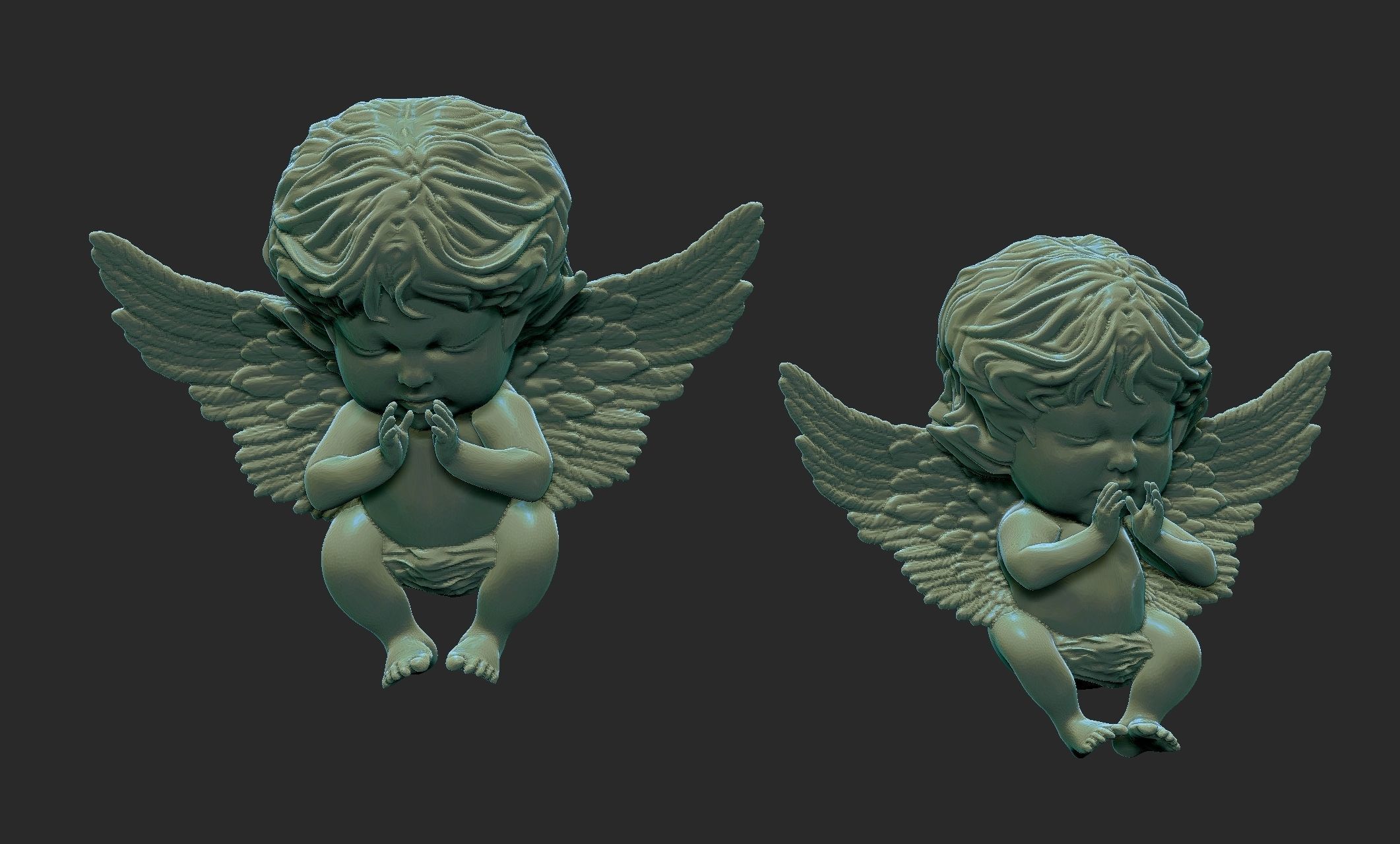 baby angel 3D print model_3