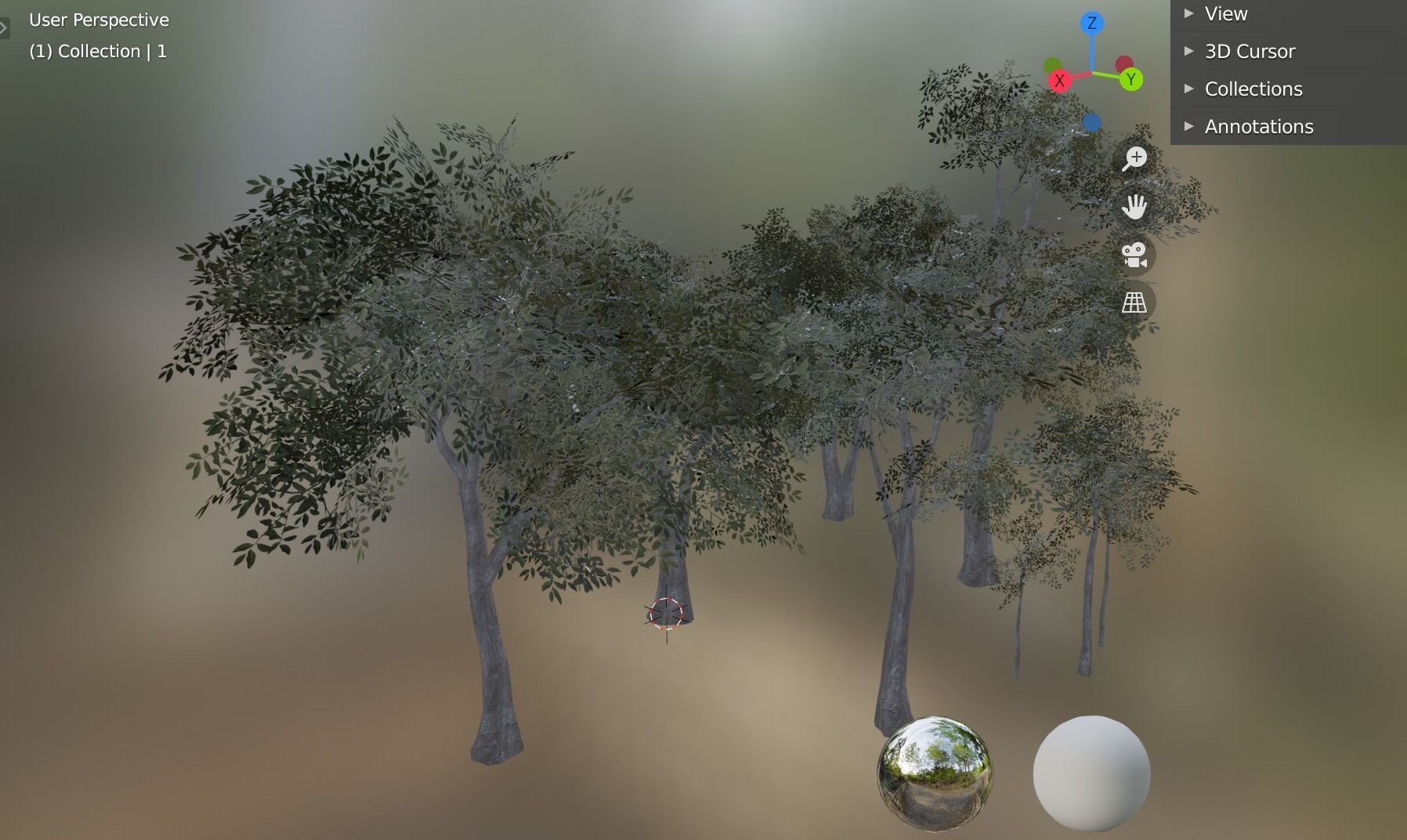 group tree jungle Low-poly 3D model_2