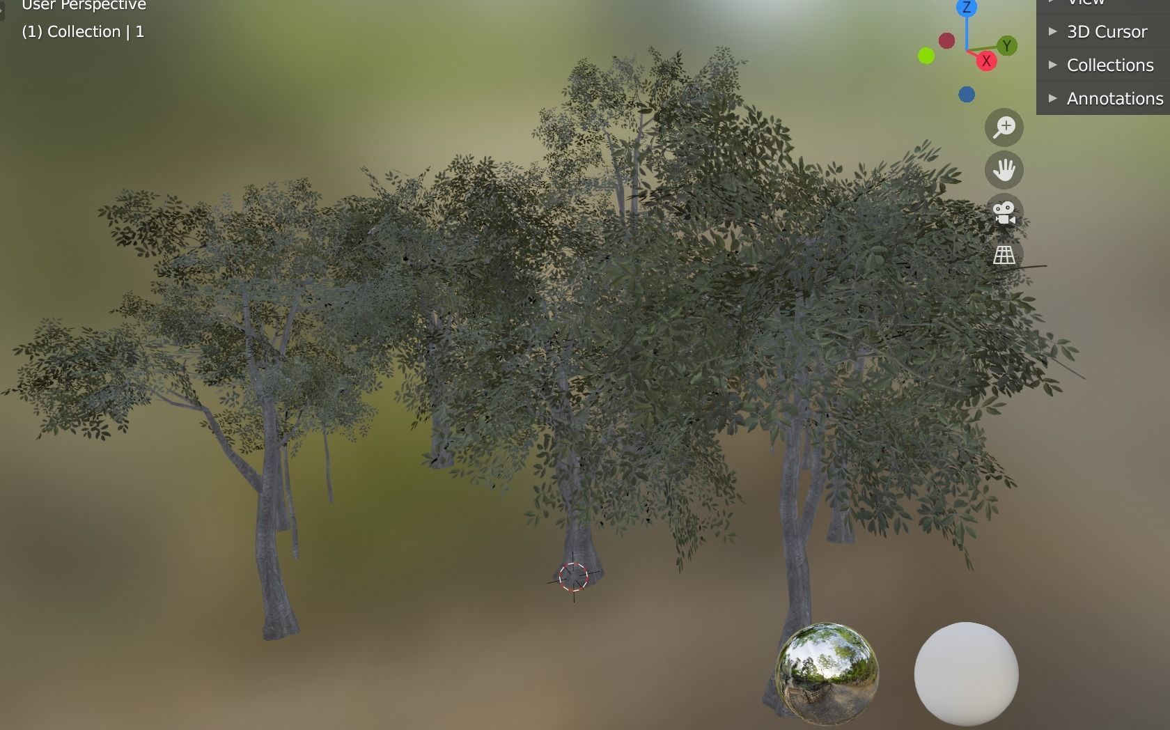 group tree jungle Low-poly 3D model_1