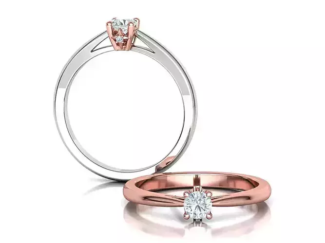 North Star Solitaire Engagement Ring 4mm stone 3dmodel 3D print model