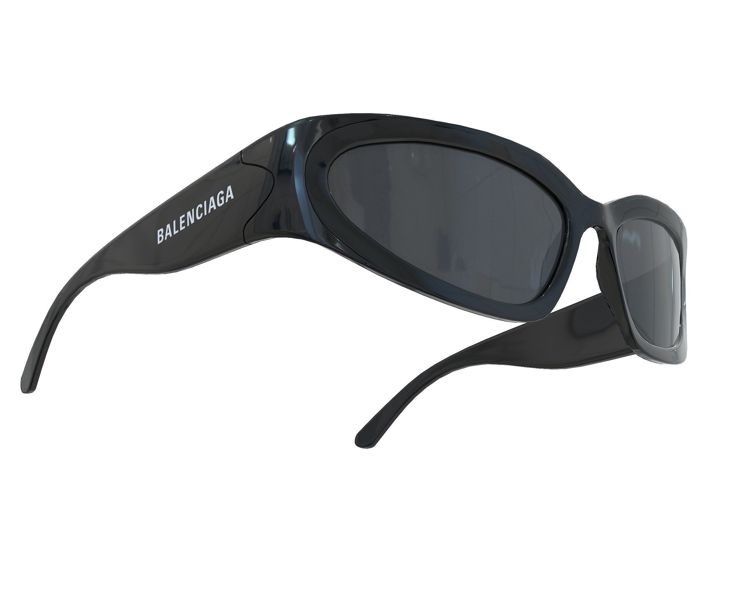 Balenciaga Swift Oval Sunglasses Low-poly 3D model_4