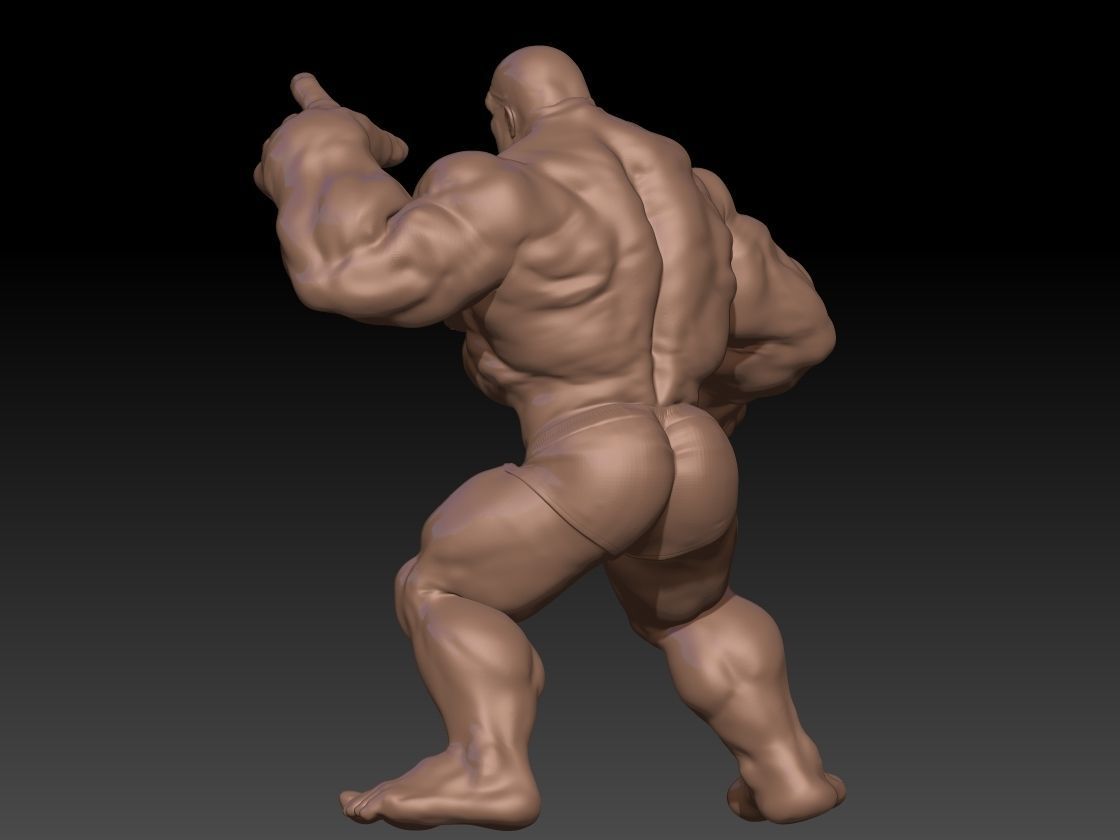 Strongman pose atack STL 3D print model_3