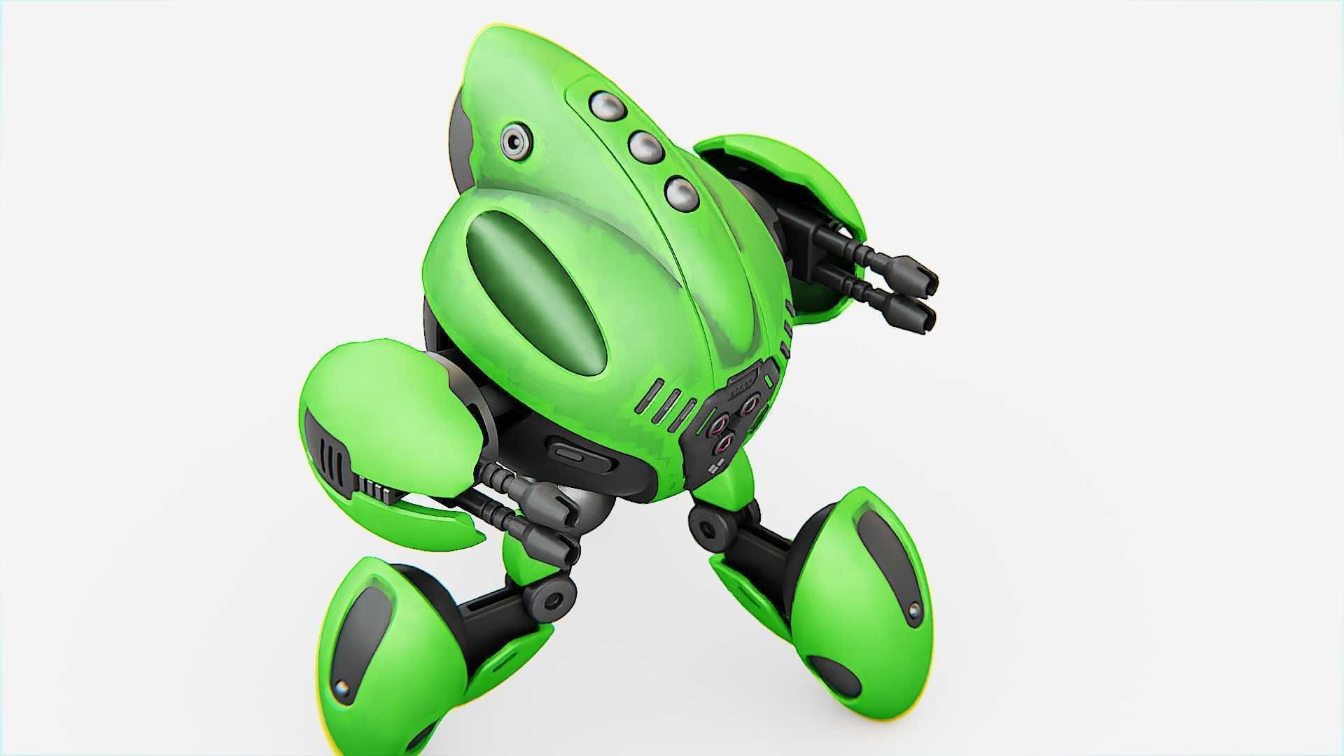 BATTLE DROID GREENGEM   RIGGED 3D model_22