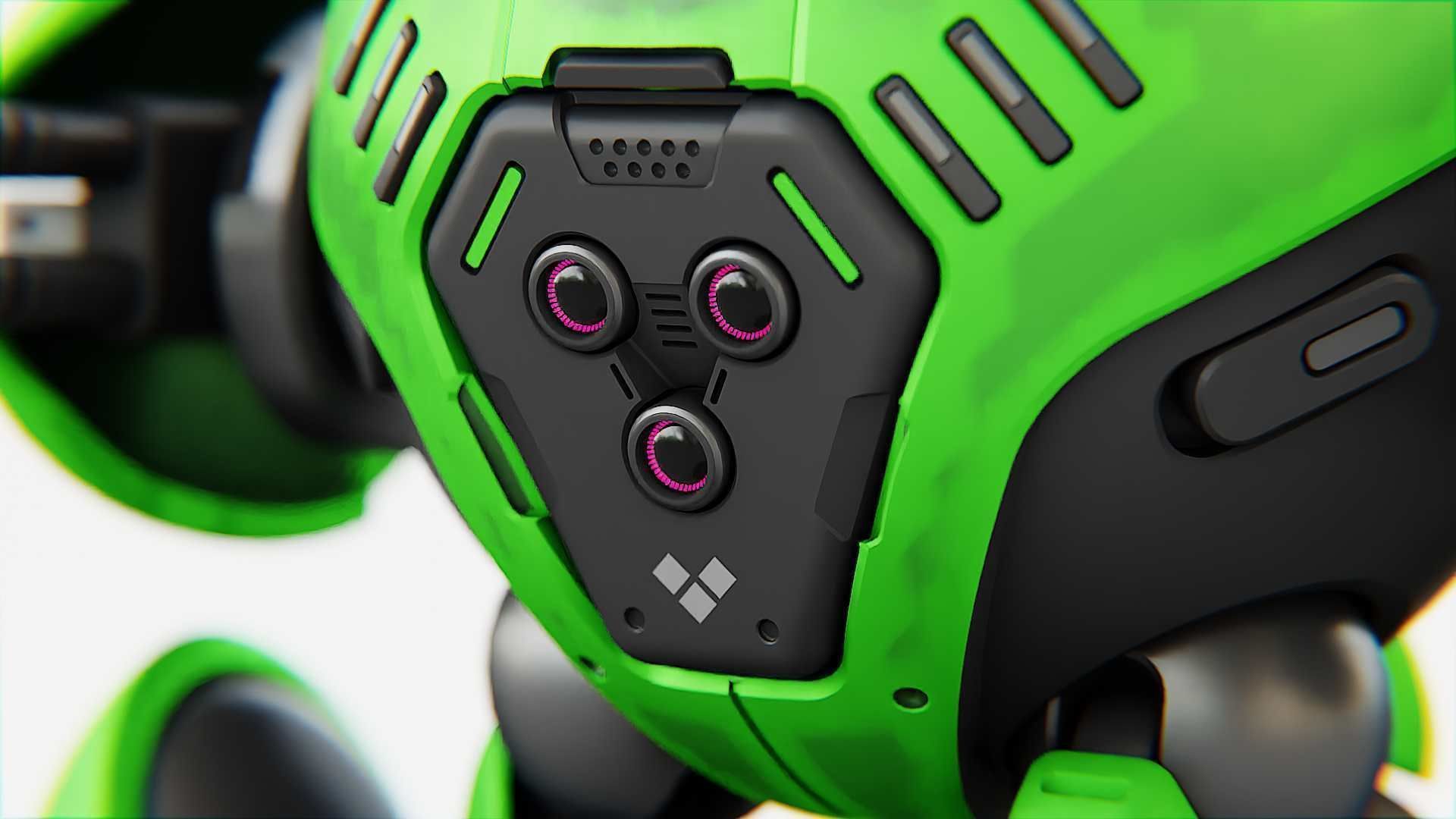 BATTLE DROID GREENGEM   RIGGED 3D model_17