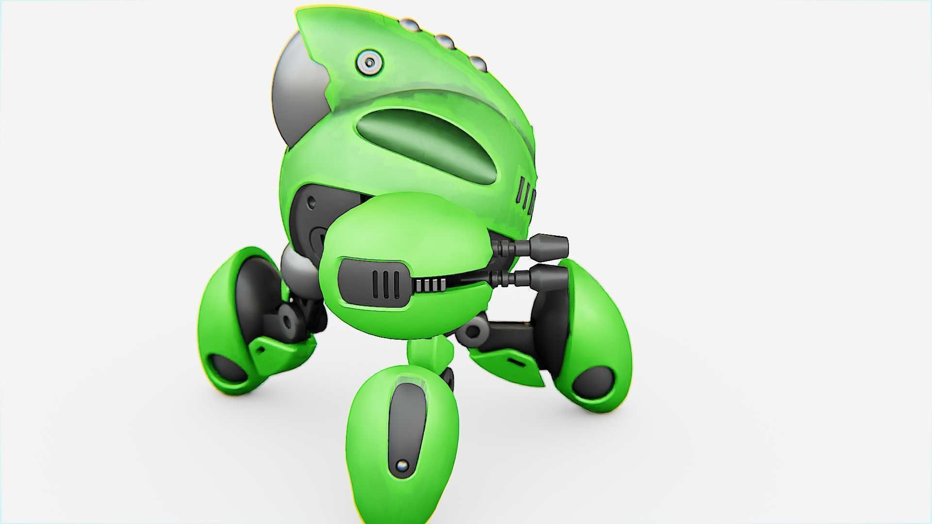 BATTLE DROID GREENGEM   RIGGED 3D model_12