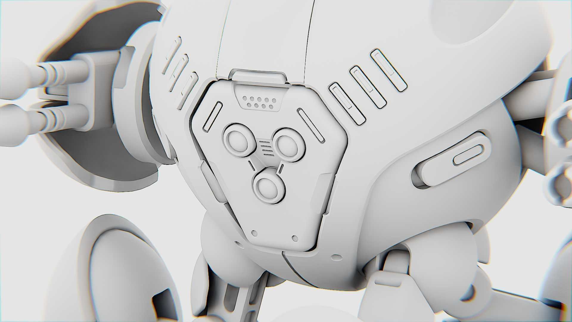 BATTLE DROID GREENGEM   RIGGED 3D model_32