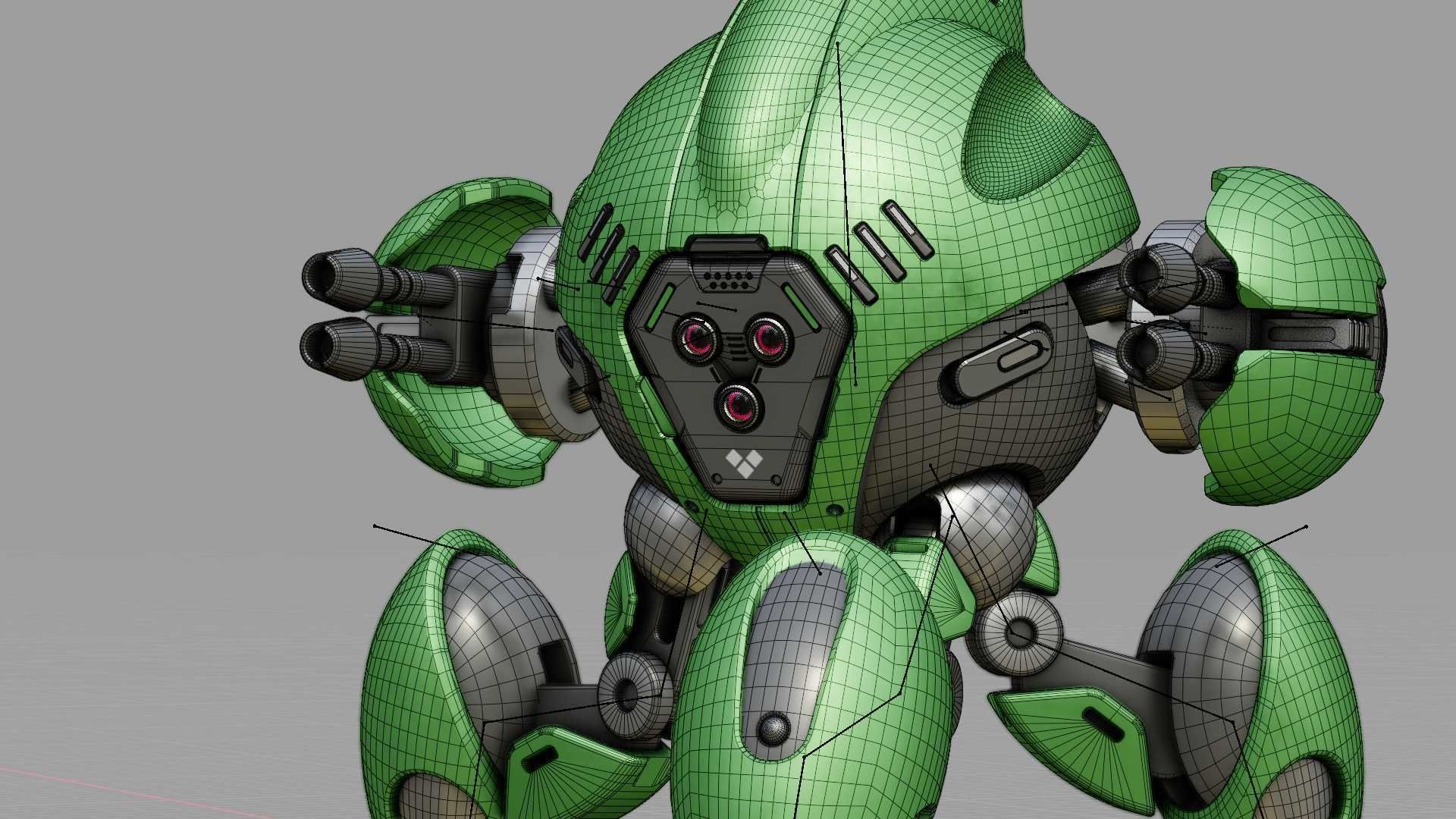BATTLE DROID GREENGEM   RIGGED 3D model_36