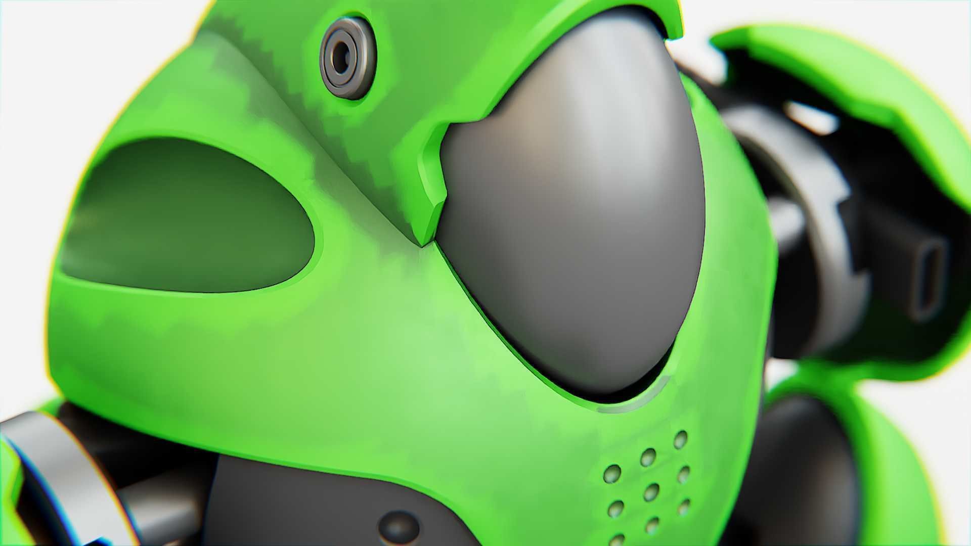 BATTLE DROID GREENGEM   RIGGED 3D model_20