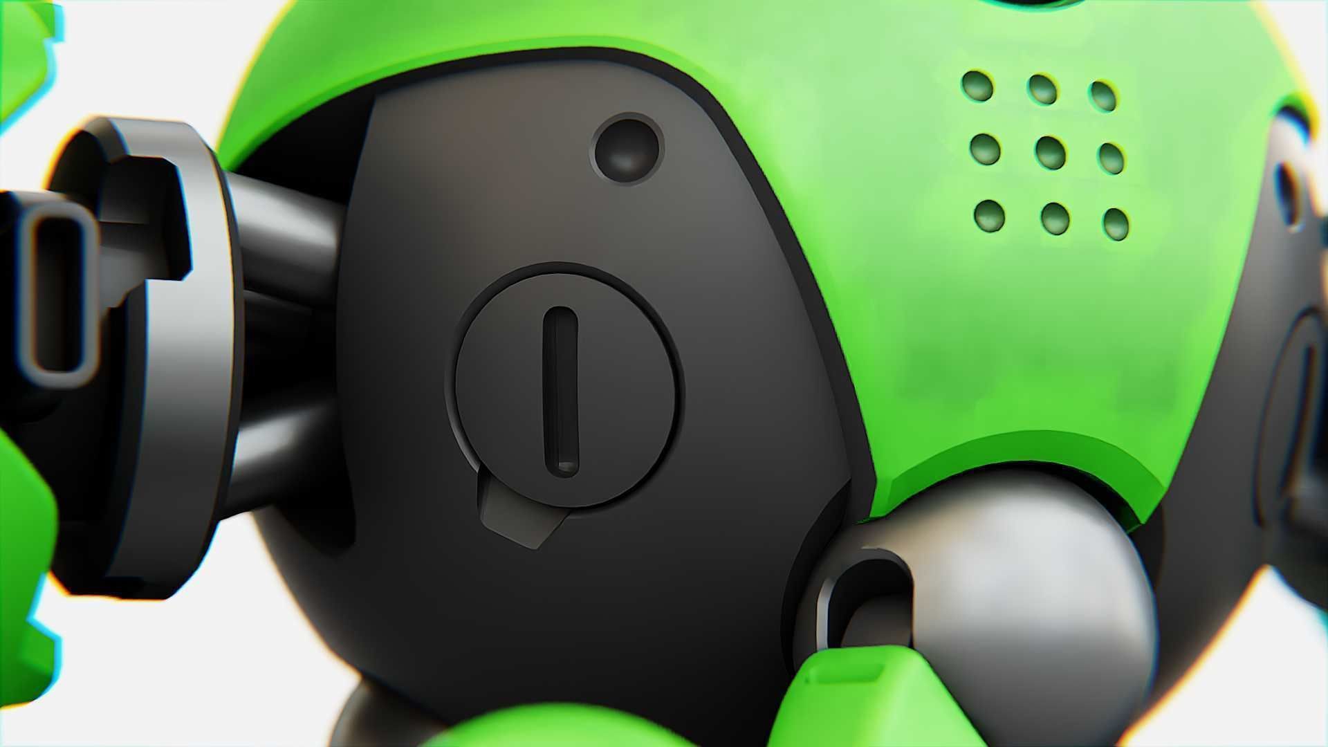 BATTLE DROID GREENGEM   RIGGED 3D model_19