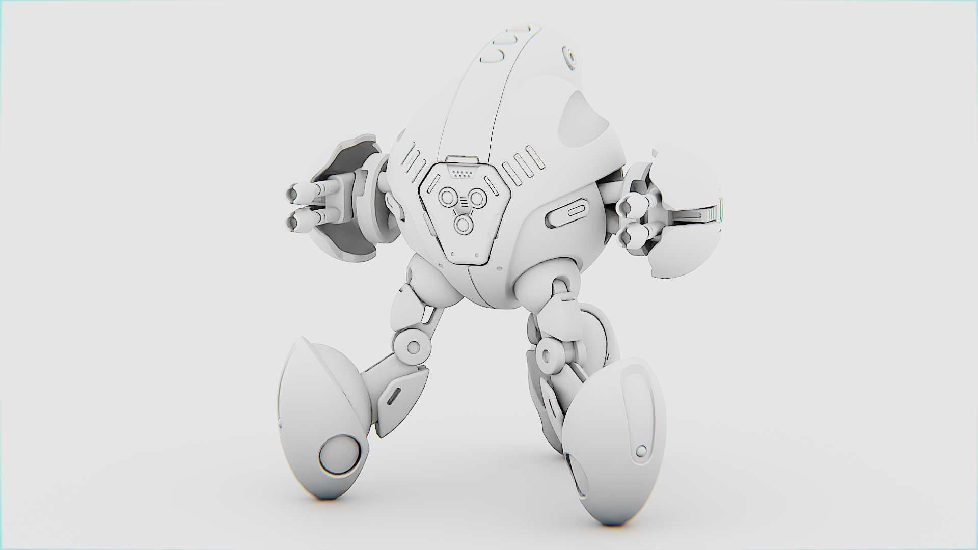 BATTLE DROID GREENGEM   RIGGED 3D model_35