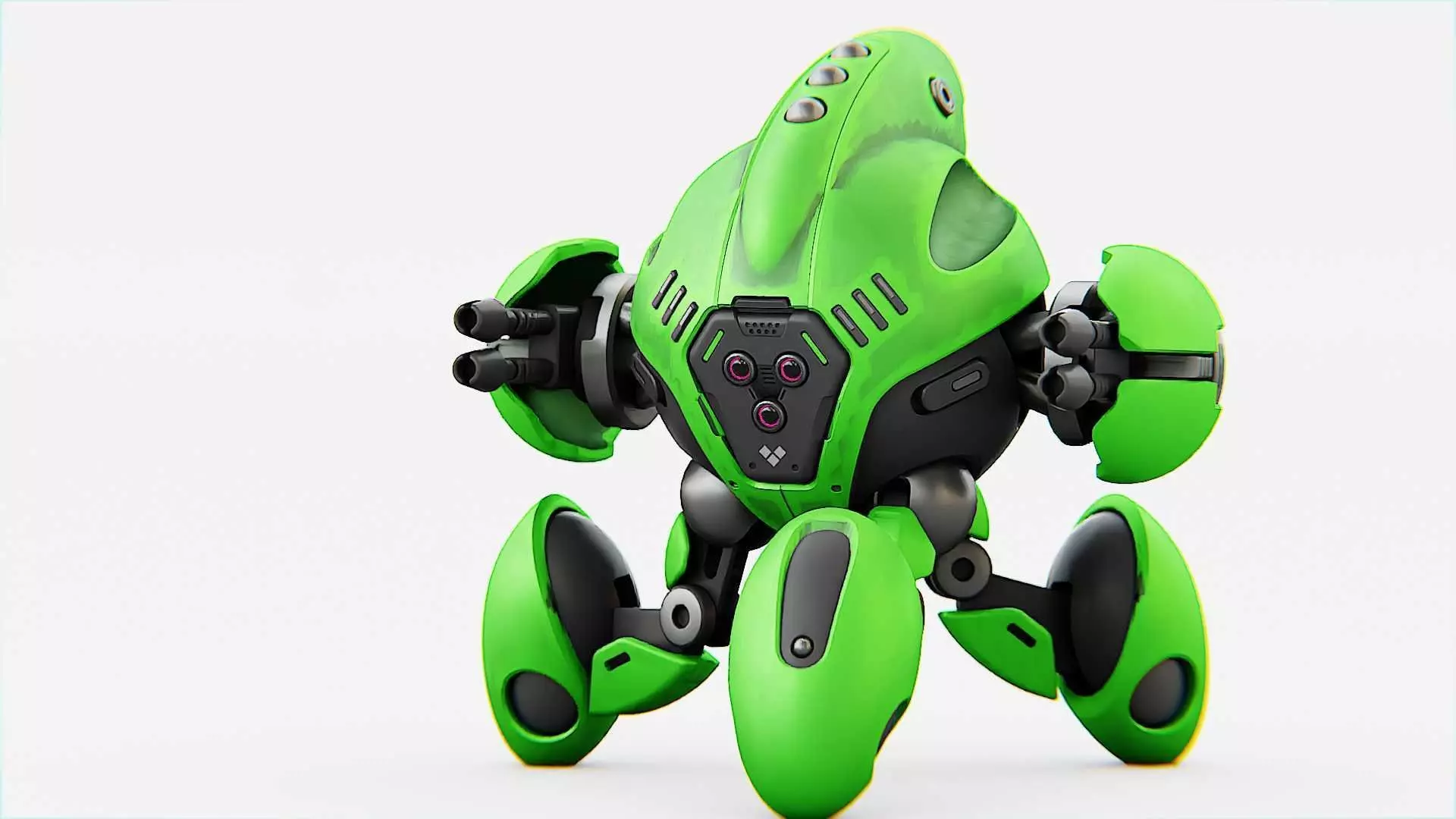 BATTLE DROID GREENGEM   RIGGED 3D model_0