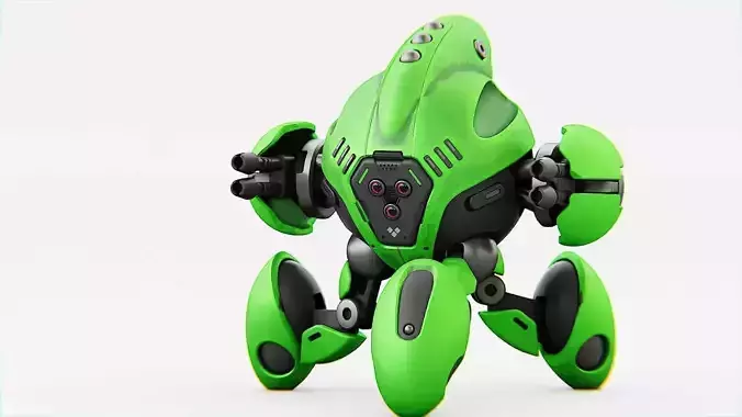 BATTLE DROID GREENGEM   RIGGED 3D model
