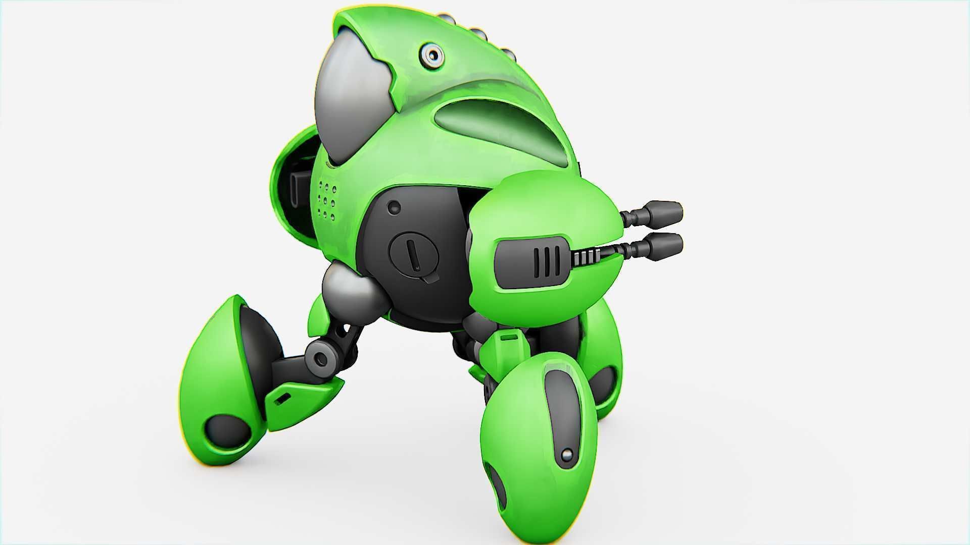 BATTLE DROID GREENGEM   RIGGED 3D model_11