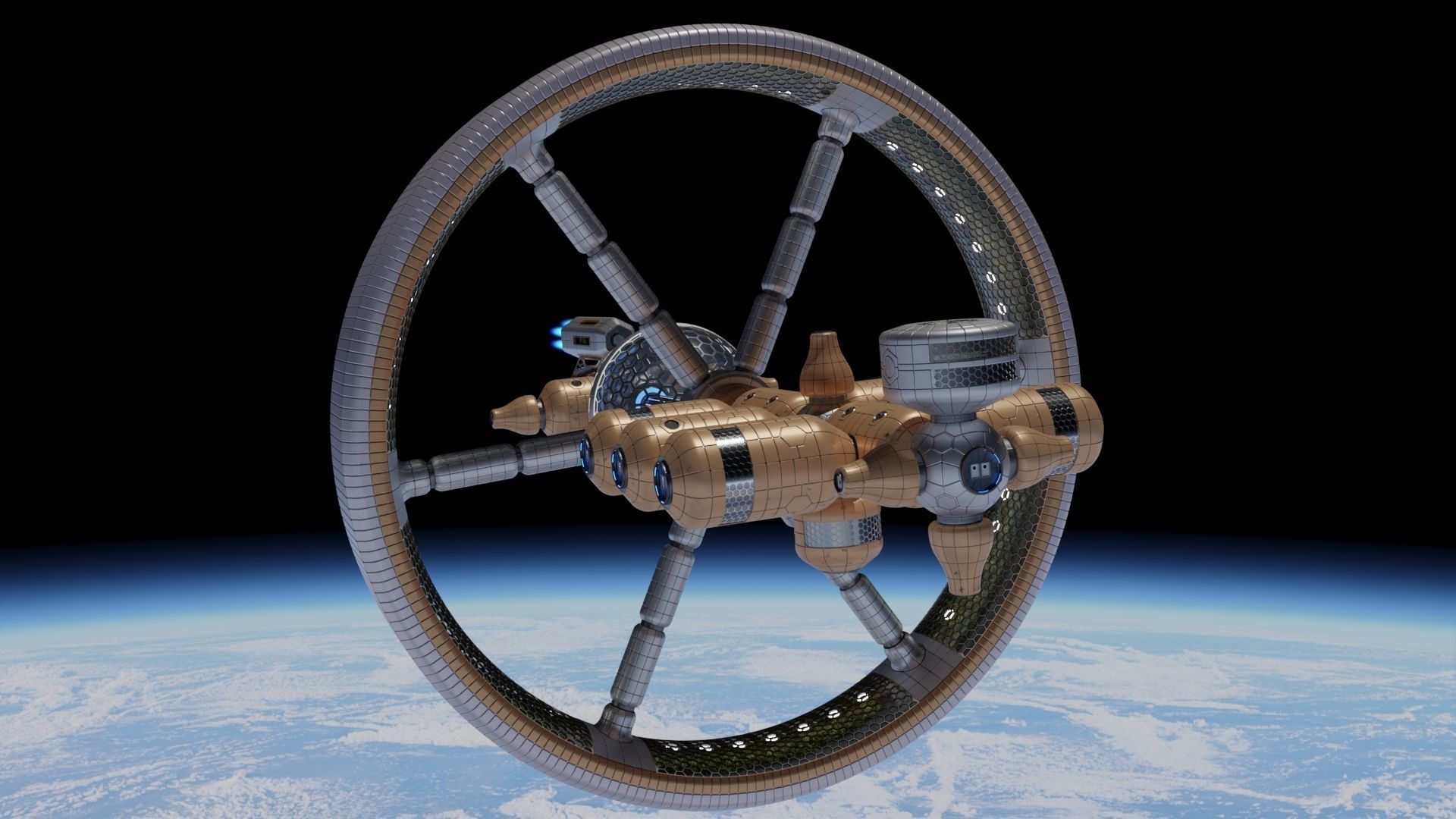 Artificial Gravity Space Ship 3D model_2