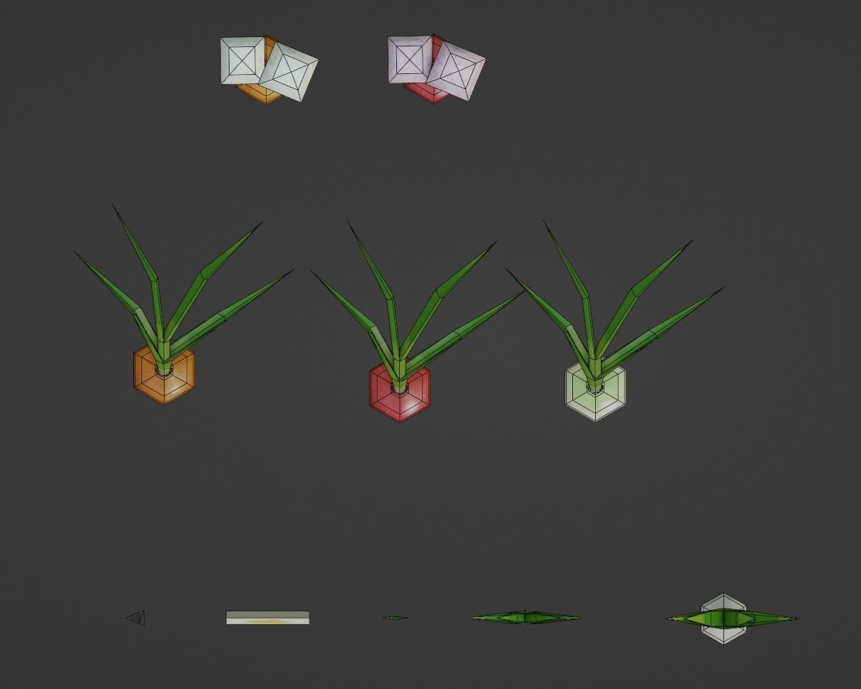 Onion growing and cooking set Low-poly 3D model_9