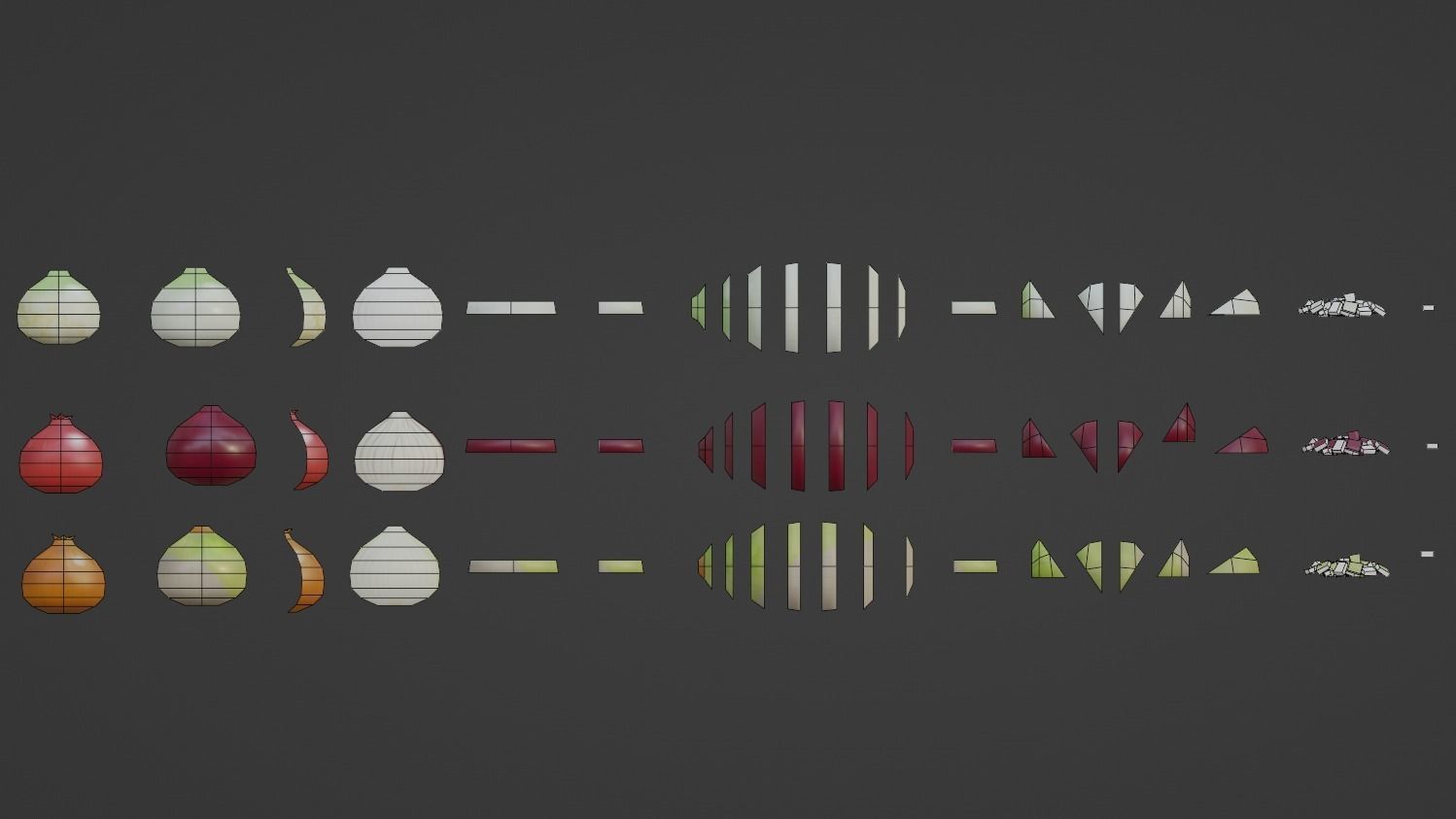 Onion growing and cooking set Low-poly 3D model_18