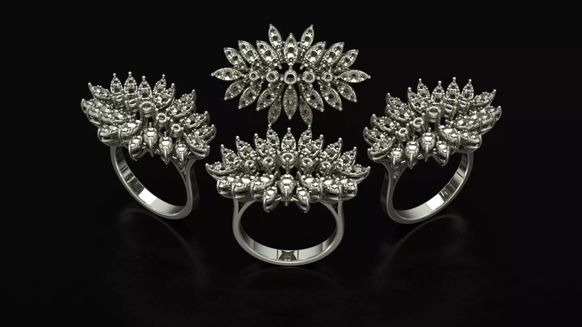 Diamond Fancy Ring Tiara 3D print model_0