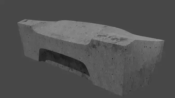 Hostile Concrete Bench 3D model