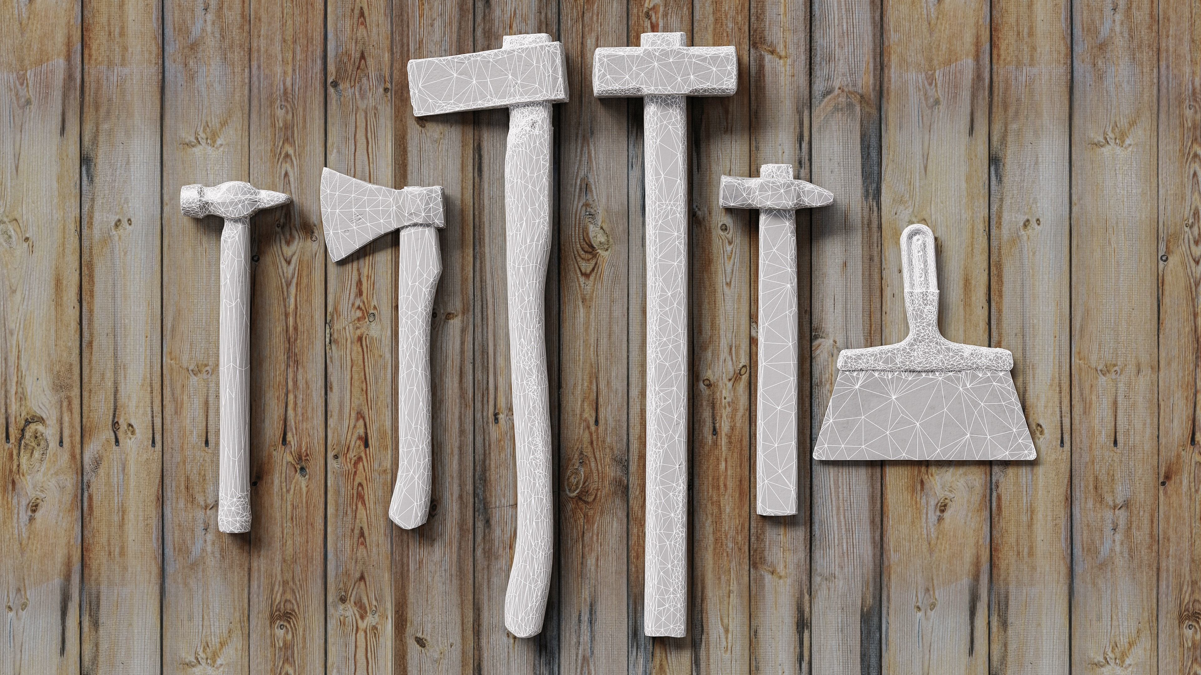 Scanned handtools pack Low-poly 3D model_1