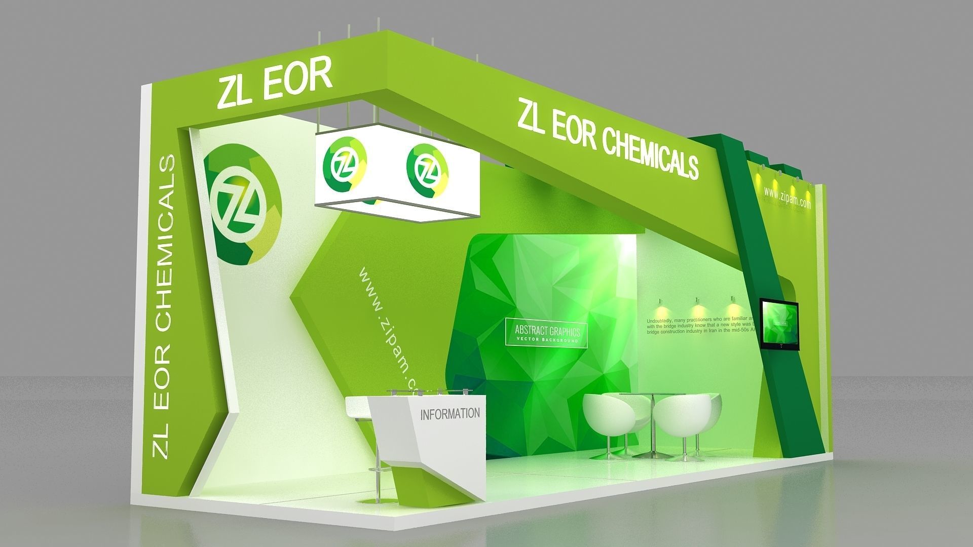 3d Exhibition design Low-poly 3D model_1