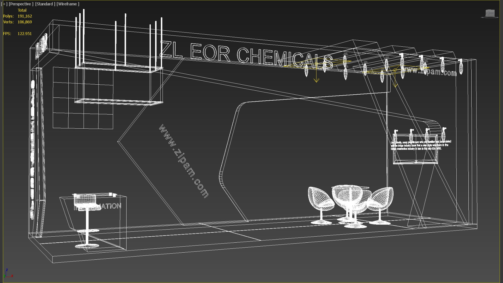 3d Exhibition design Low-poly 3D model_7