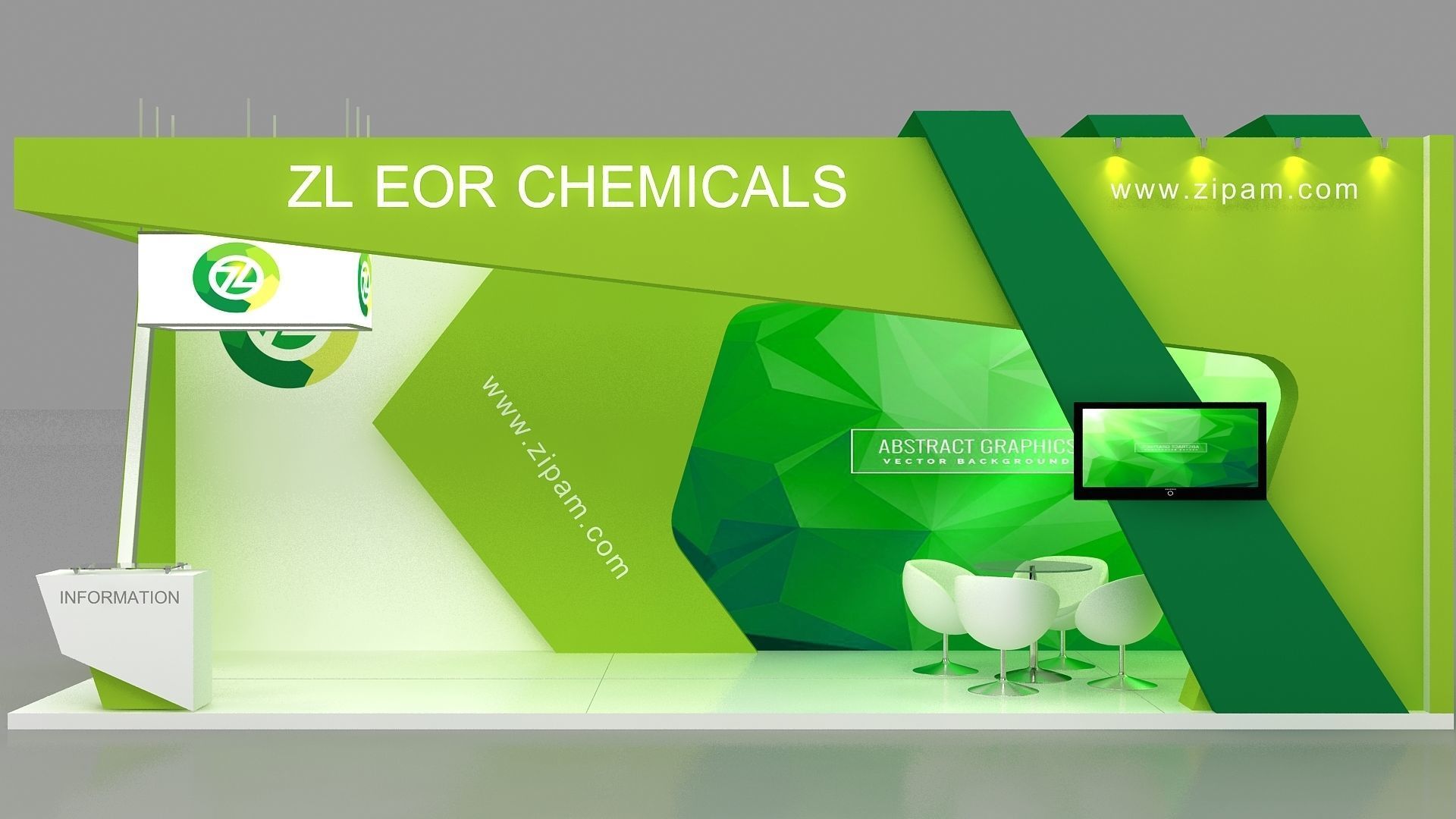 3d Exhibition design Low-poly 3D model_2