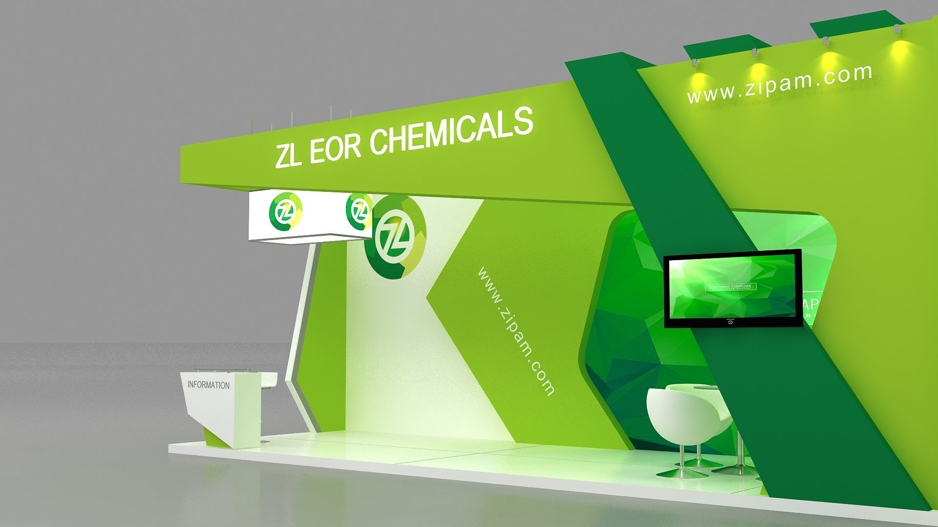 3d Exhibition design Low-poly 3D model_4