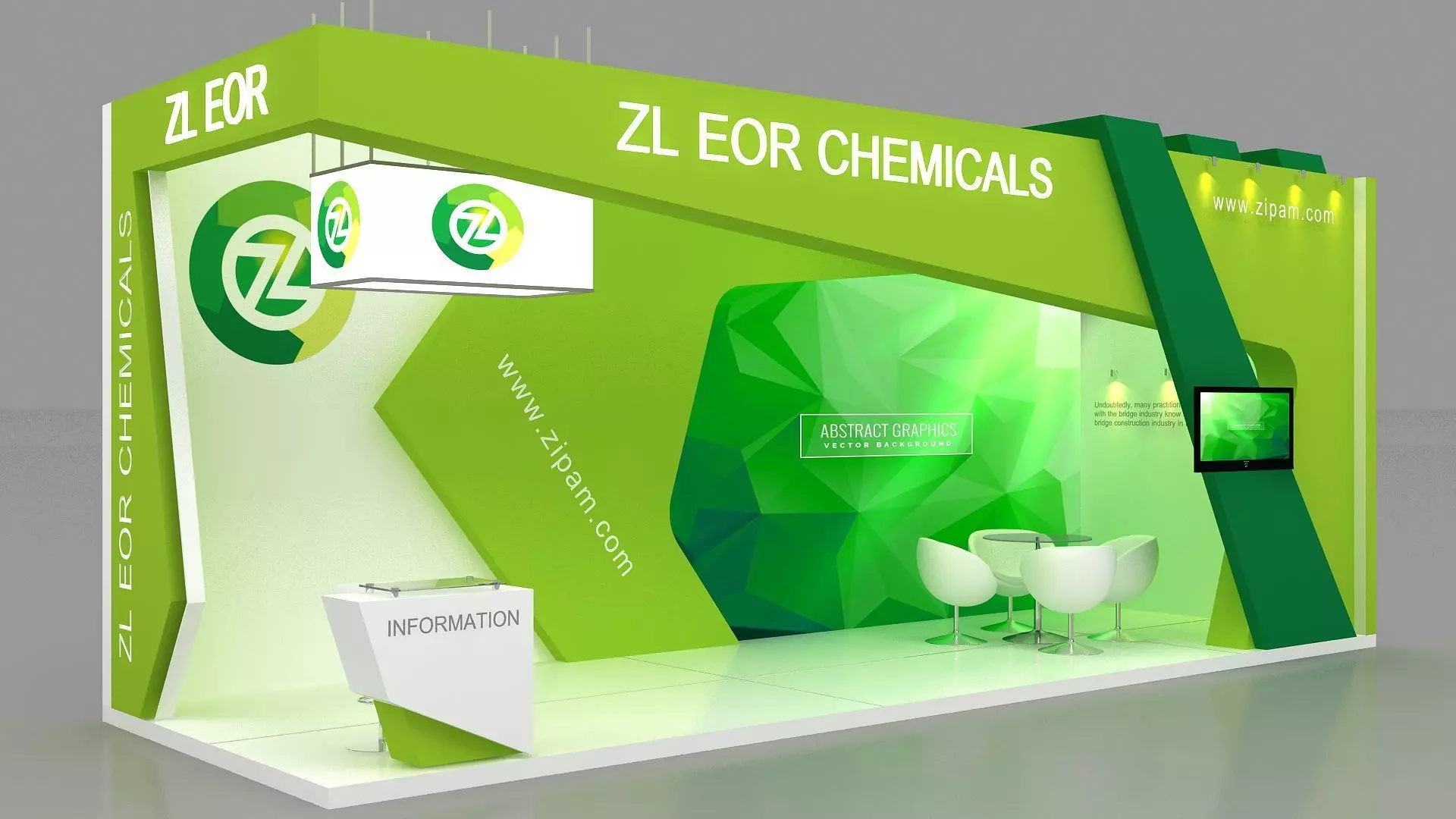 3d Exhibition design Low-poly 3D model_0