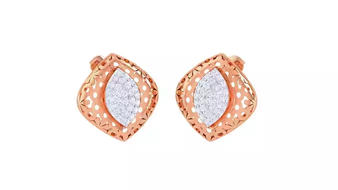 Women diamond studs Earrings 3dm renders 3D print model
