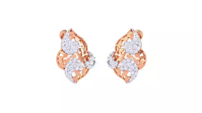 Women diamond studs Earrings 3dm renders