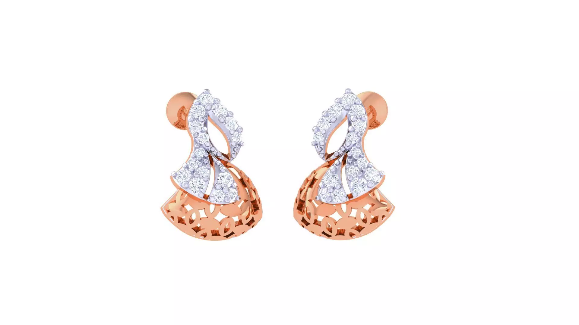 Women diamond studs Earrings 3dm renders 3D print model