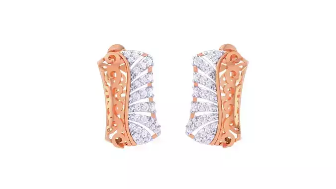 Women diamond studs Earrings 3dm renders
