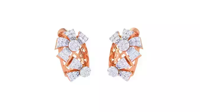 Women diamond studs Earrings 3dm renders