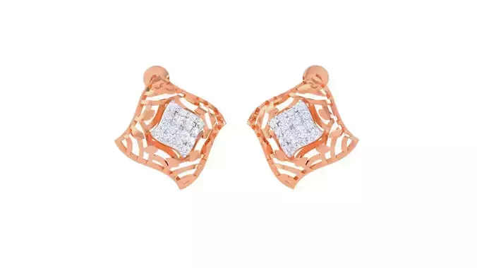 Women diamond studs Earrings 3dm renders